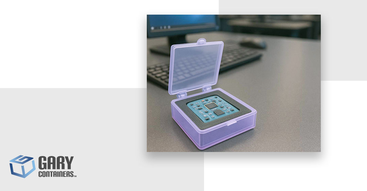 hinged plastic box with electronics