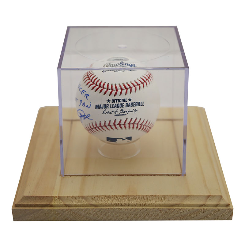 collectible baseball in a clear rigid plastic box